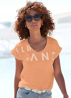 Elbsand Short Sleeve Logo Print T-Shirt