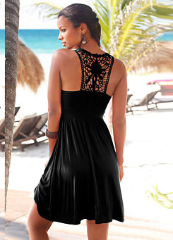 LASCANA Crochet Lace Insert Beach Dress