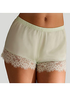 LASCANA Lace Trim Silk Shorts