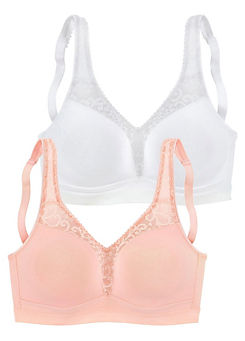Petite Fleur Pack of 2 Non-Wired Full Cup Bras