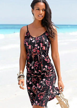 black floral beach dress