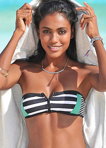 Striped 2024 strapless bikini