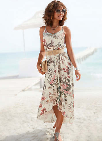 strap beach dress Summer Ready Livesso Floral Print Spaghetti Strap Casual Dress for Wom –  Canary Houze main image 1