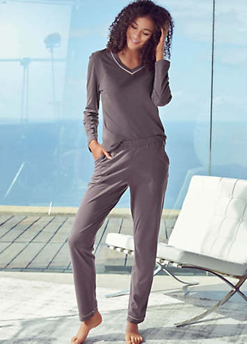 LASCANA V Neck Pyjamas LASCANA