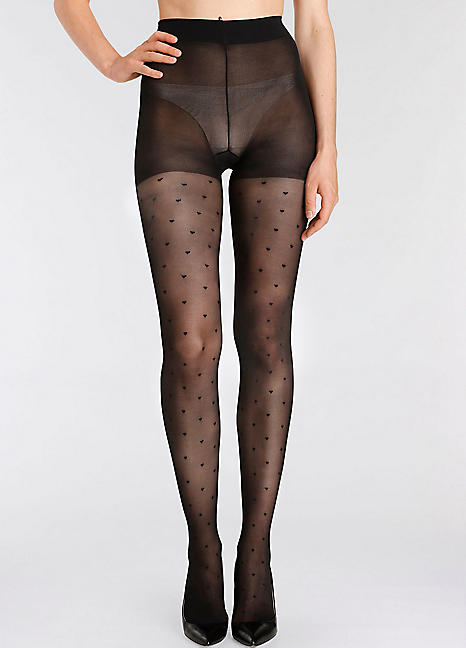 LASCANA Heart Sheer 30 Denier Tights LASCANA