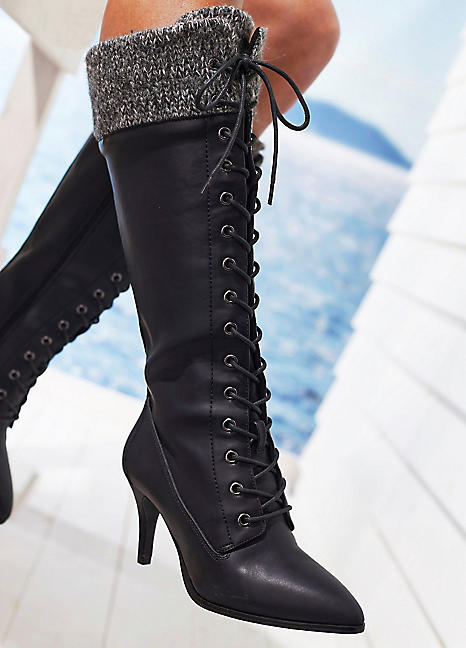 Lace Two Inch Heel Boots Buy London Rag Beige Lace Up Block Heel