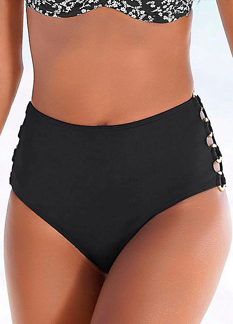 High waisted black 2025 bikini briefs