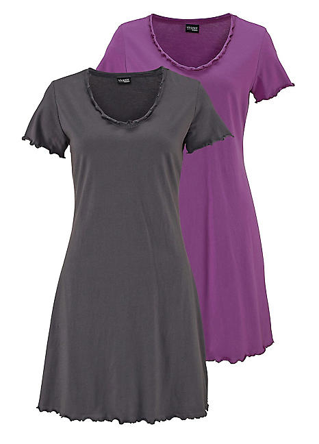 Vivance Pack of 2 Short Sleeved Nighties