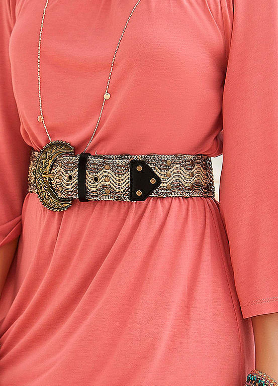 LASCANA Crescent Buckle Raffia Look Belt | LASCANA