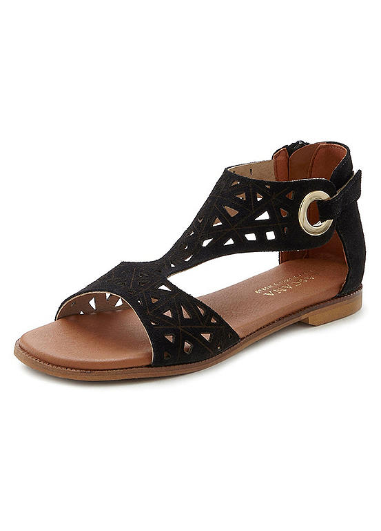 LASCANA Leather Sandals with Sophisticated Cut Outs | LASCANA