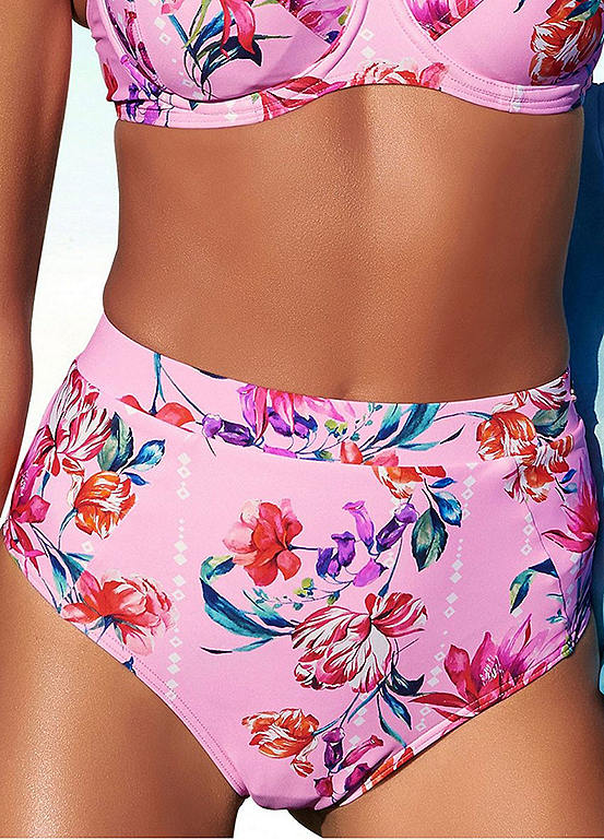 Sunseeker Floral Print High Waist Bikini Bottoms