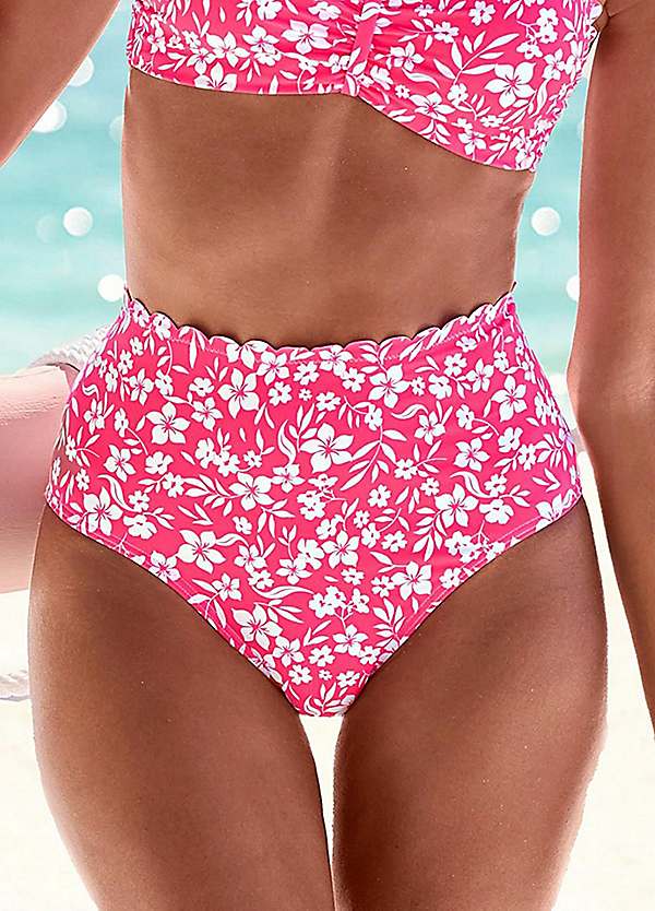Floral high waisted bikini bottoms