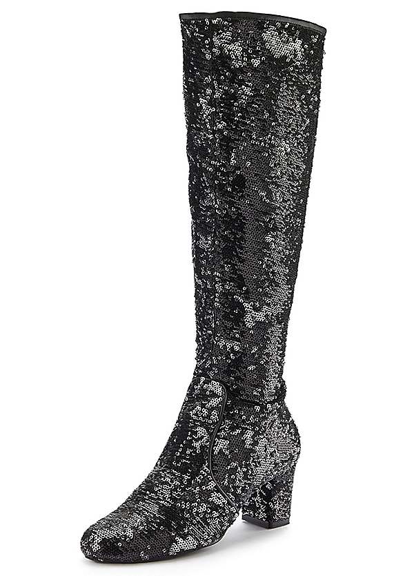 Knee high hot sale sparkly boots