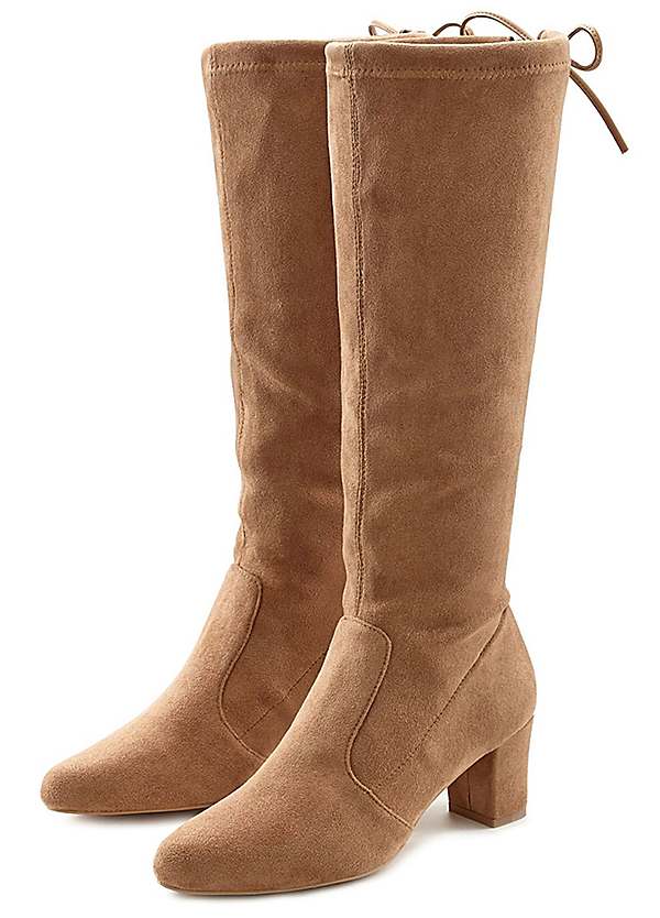 Suedette knee high on sale boots