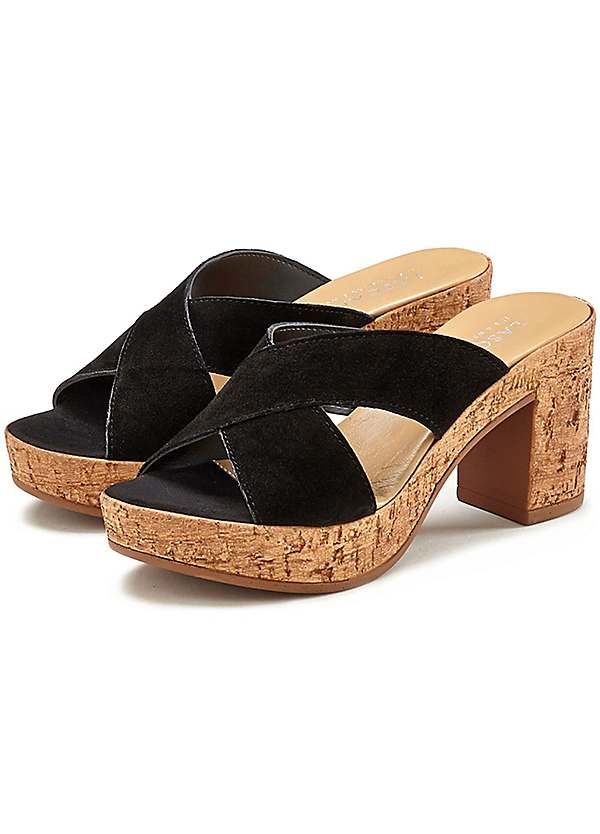 Suede peep 2025 toe mules