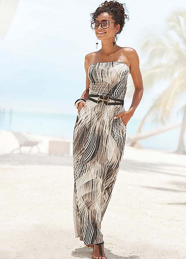 LASCANA Printed Bandeau Maxi Dress LASCANA