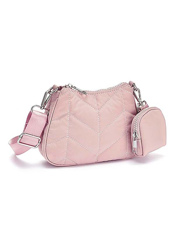 Pink quilted shoulder bag online