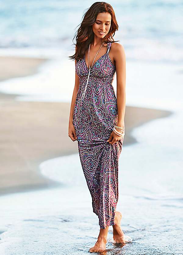 LASCANA Ring-Strap Beach Maxi Dress ...