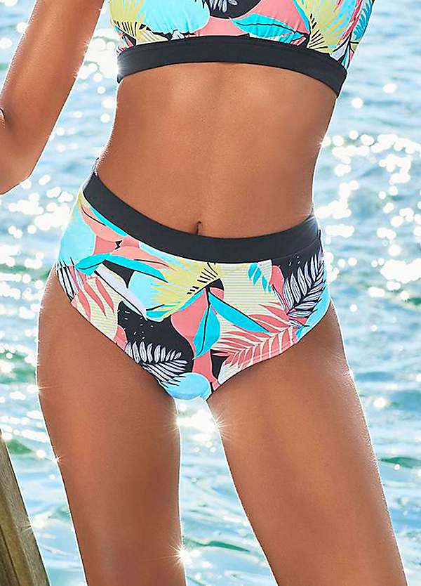 active by LASCANA Tropical Print High Waist Bikini Bottoms