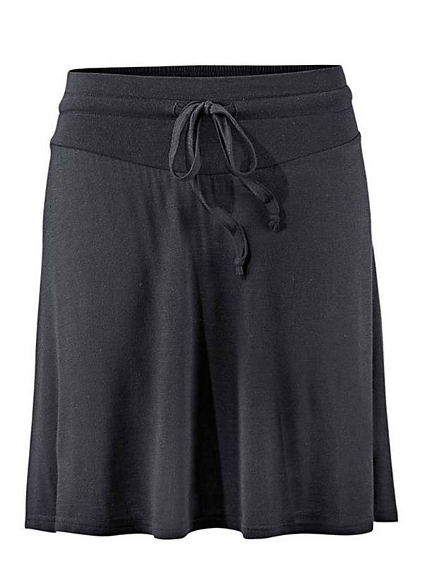 Black drawstring jersey skirt hotsell